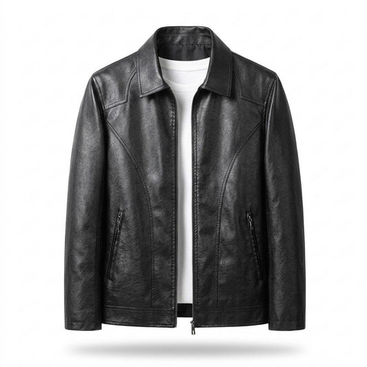 Lederjacken Outlet24 - Aelom | Glatte Schlichte Lederjacke Herren