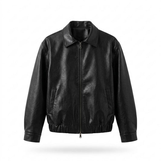 Lederjacken Outlet24 - Yubid | Reißverschluss Umlegekragen Lederjacke Unisex