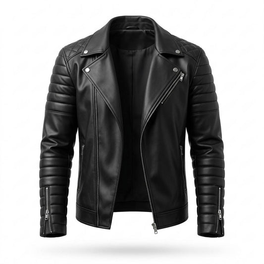 Lederjacken Outlet24 - Zepik | Asymmetrisch Gesteppt Lederjacke Herren