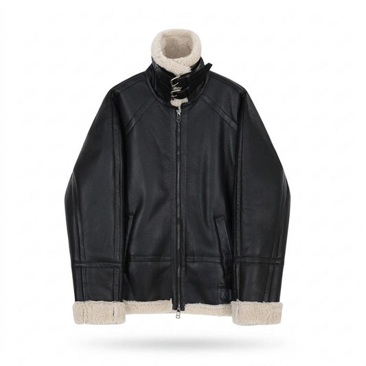 Lederjacken Outlet24 - Lefok | Gefüttert Hochschließend Lederjacke Herren