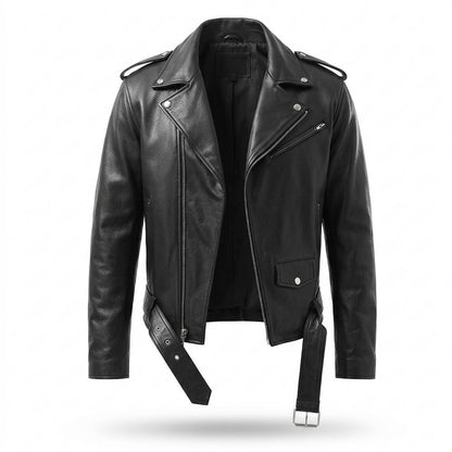 Lederjacken Outlet24 - Maziv | Asymmetrisch Gegürtet Lederjacke Herren
