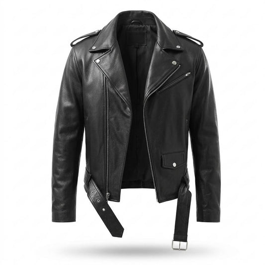 Lederjacken Outlet24 - Maziv | Asymmetrisch Gegürtet Lederjacke Herren