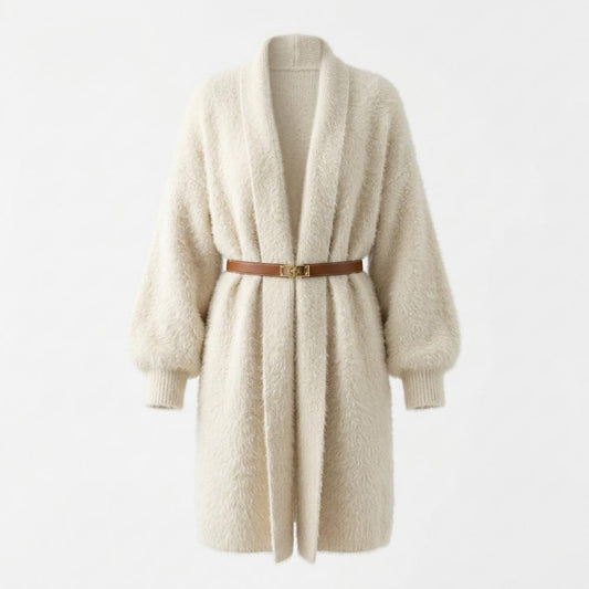 Lederjacken Outlet24 - Aetir | Flauschiger Langer Cardigan Damen