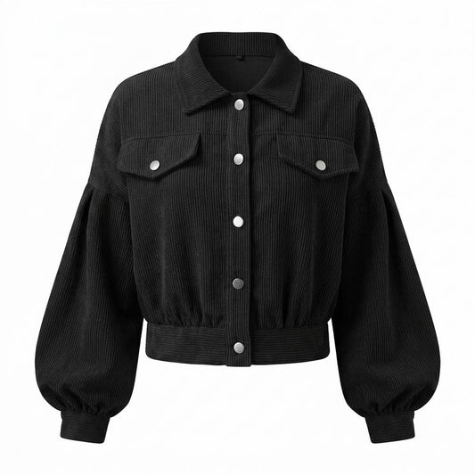 Lederjacken Outlet24 - Cazat | Gerippt Kurzgeschnitten Jacke Damen