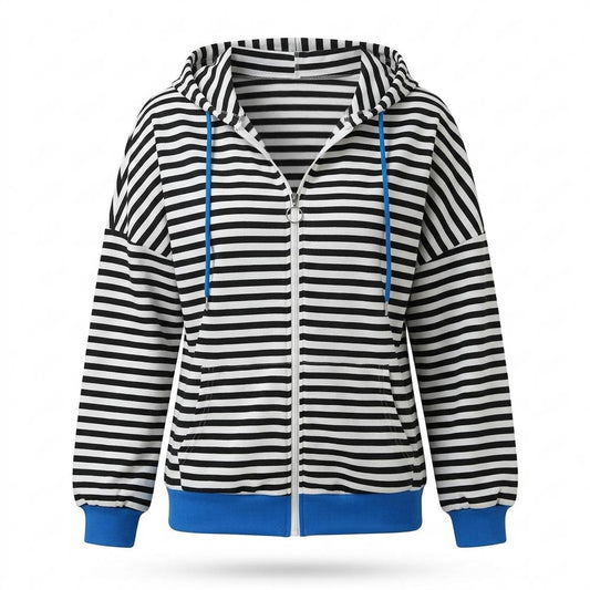 Lederjacken Outlet24 - Cages | Gestreifter Langärmliger Hoodie Damen