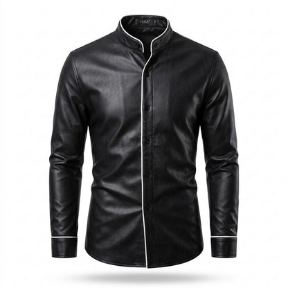 Lederjacken Outlet24 - Eavis | Tailliert Gepaspelt Lederjacke Herren