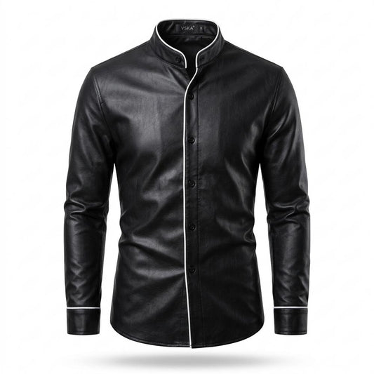 Lederjacken Outlet24 - Eavis | Tailliert Gepaspelt Lederjacke Herren