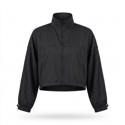 Lederjacken Outlet24 - Lezak | Kurzgeschnittene Hochgeschlossene Jacke Damen