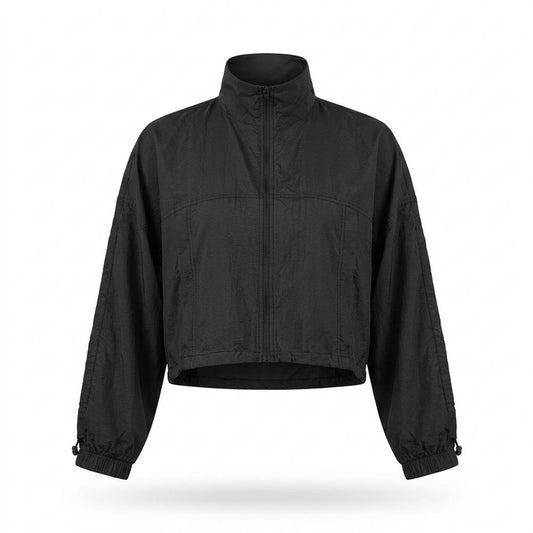 Lederjacken Outlet24 - Lezak | Kurzgeschnittene Hochgeschlossene Jacke Damen