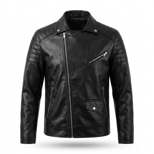 Lederjacken Outlet24 - Zokok | Asymmetrisch Gesteppt Lederjacke Herren