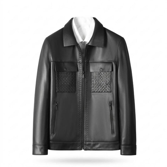 Lederjacken Outlet24 - Corum | Geflochten Gezippt Lederjacke Herren
