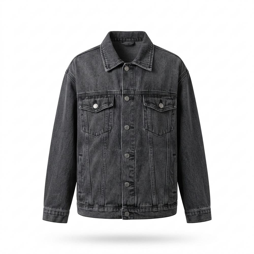 Lederjacken Outlet24 - Lurun | Weit geschnittene Denim Jacke Damen