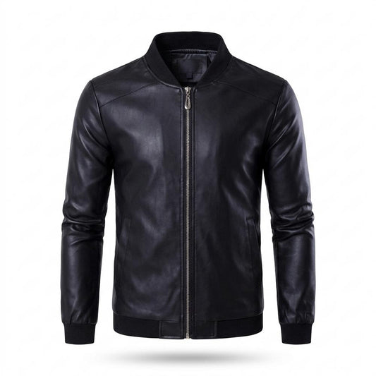 Lederjacken Outlet24 - Zesev | Glatte Gefütterte Lederjacke Herren