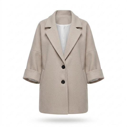 Lederjacken Outlet24 - Zibed | Oversized Geknöpfter Mantel Damen