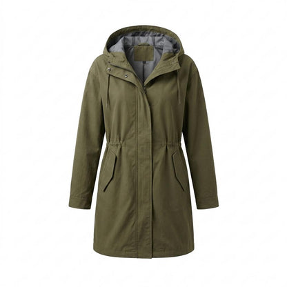 Lederjacken Outlet24 - Kanet | Langgeschnittener Kapuzen- Mantel Damen