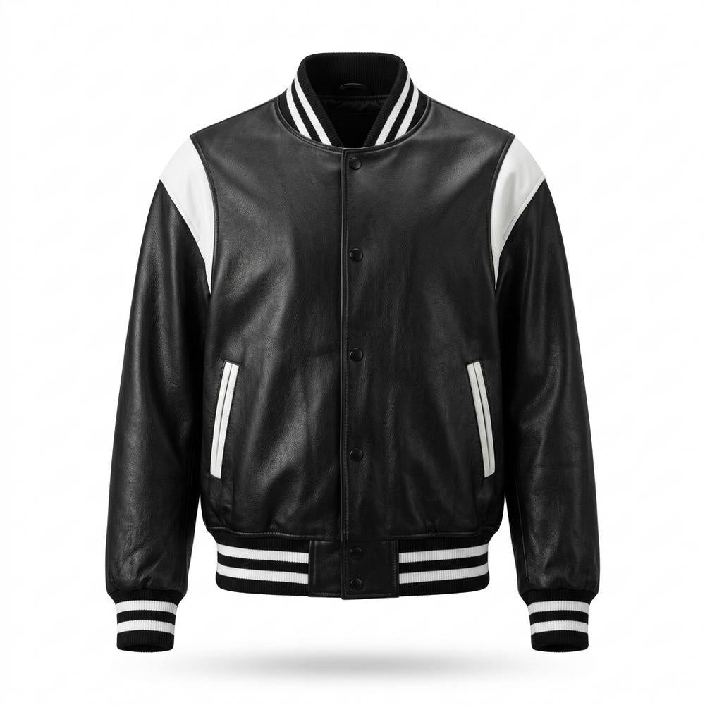 Lederjacken Outlet24 - Nikal | Geknöpft Zweifarbig Lederjacke Unisex