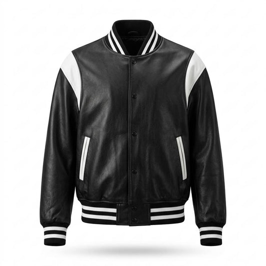 Lederjacken Outlet24 - Nikal | Geknöpft Zweifarbig Lederjacke Unisex