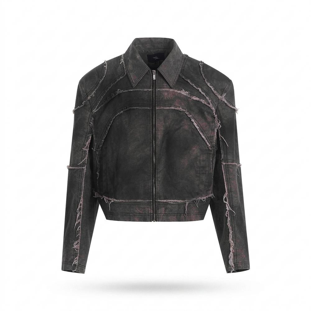 Lederjacken Outlet24 - Zuhut | Dekonstruiert Kurzgeschnitten Lederjacke Unisex