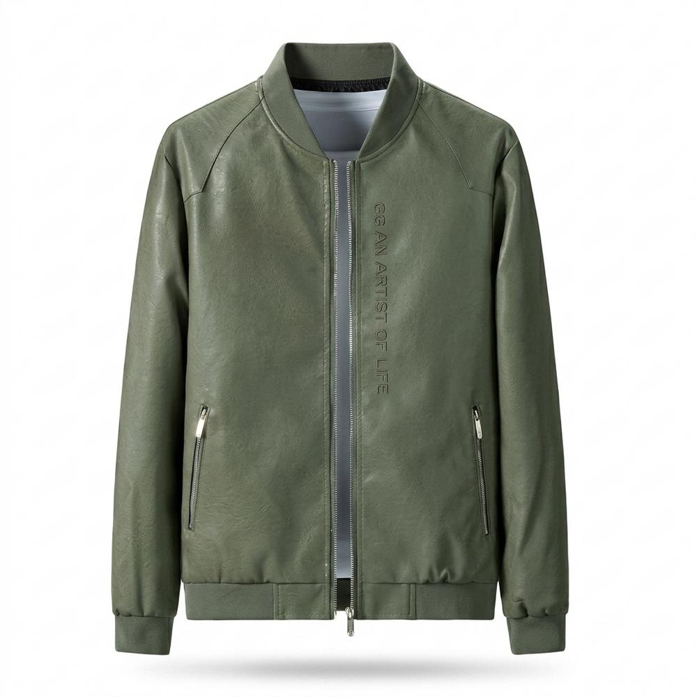 Lederjacken Outlet24 - Devut | Reißverschluss Gefütterte Lederjacke Herren