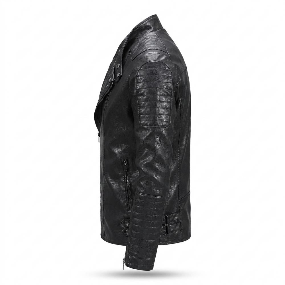 Lederjacken Outlet24 - Yiwal | Asymmetrisch Gesteppt Lederjacke Herren