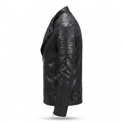 Lederjacken Outlet24 - Yiwal | Asymmetrisch Gesteppt Lederjacke Herren