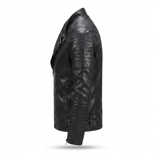 Lederjacken Outlet24 - Yiwal | Asymmetrisch Gesteppt Lederjacke Herren