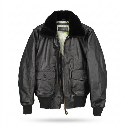 Lederjacken Outlet24 - Aupod | Gefüttert Genarbt Lederjacke Herren