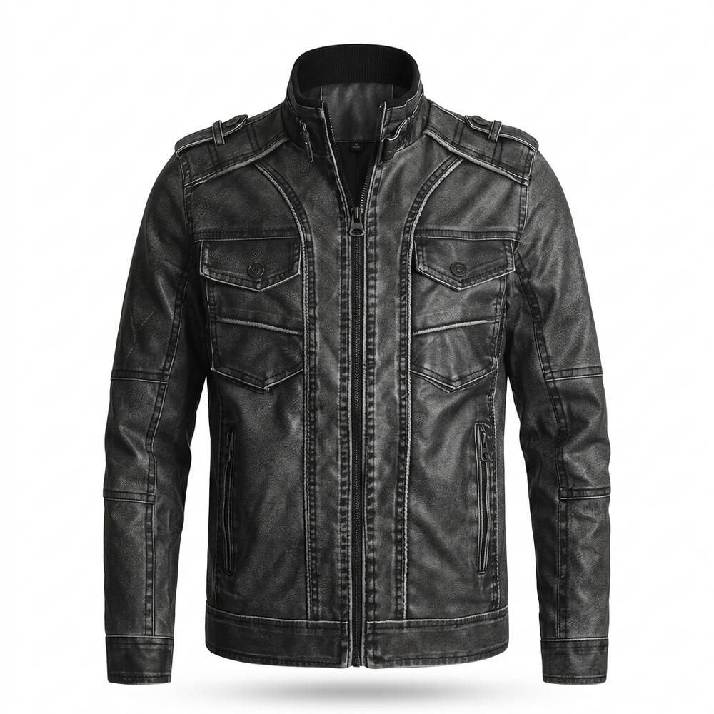Lederjacken Outlet24 - Zemer | Gesteppt Gewaschen Lederjacke Herren