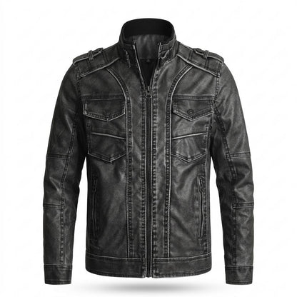 Lederjacken Outlet24 - Zemer | Gesteppt Gewaschen Lederjacke Herren