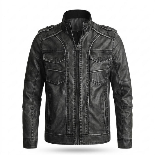 Lederjacken Outlet24 - Zemer | Gesteppt Gewaschen Lederjacke Herren