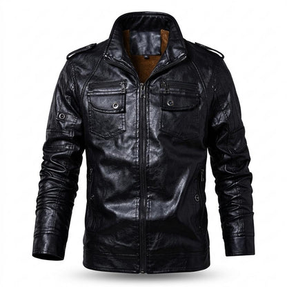 Lederjacken Outlet24 - Tubol | Gefüttert Reißverschluss Lederjacke Herren