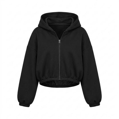 Lederjacken Outlet24 - Yohak | Kurzgeschnitten Weitärmlig Hoodie Damen