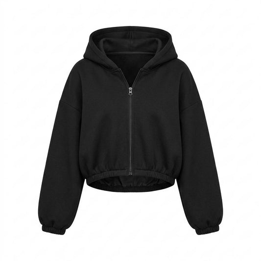 Lederjacken Outlet24 - Yohak | Kurzgeschnitten Weitärmlig Hoodie Damen