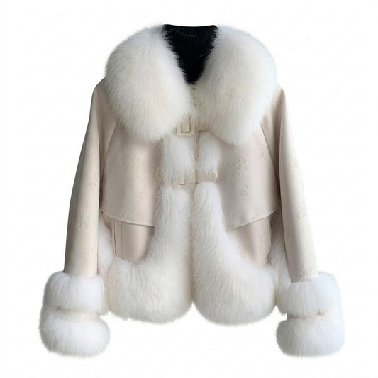 Lederjacken Outlet24 - Cumem | Pelzbesetzt Gemustert Jacke Damen