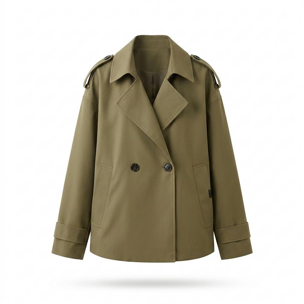 Lederjacken Outlet24 - Liwom | Zweireihiger Kurzer Mantel Damen