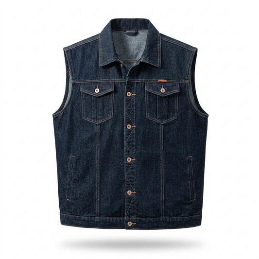 Lederjacken Outlet24 - Yotar | Ärmellose Denim Weste Herren