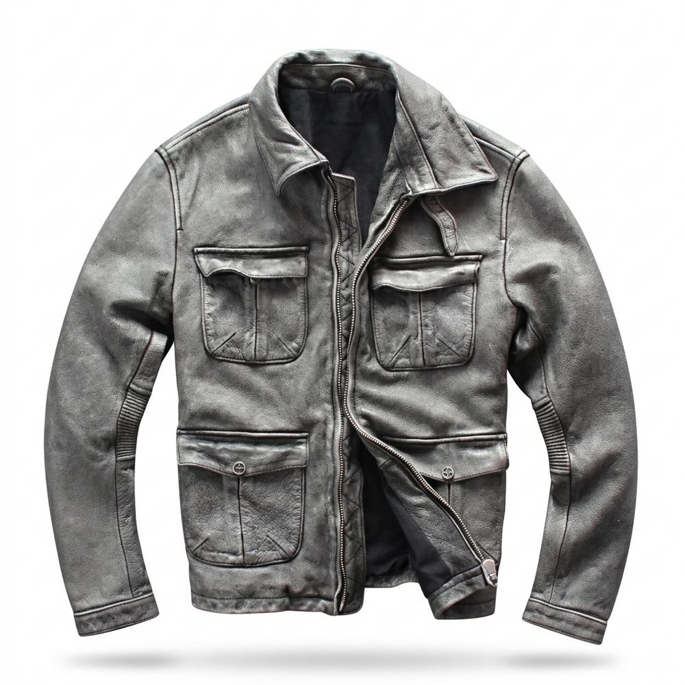 Lederjacken Outlet24 - Dorum | Robust Gefüttert Lederjacke Herren