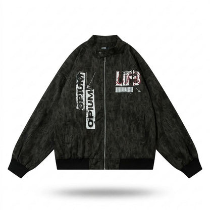 Lederjacken Outlet24 - Soser | Strukturiert Bedruckt Wildleder-Jacke Unisex