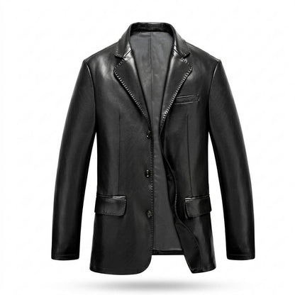 Lederjacken Outlet24 - Zetav | Gezackt Geknöpft Lederjacke Herren