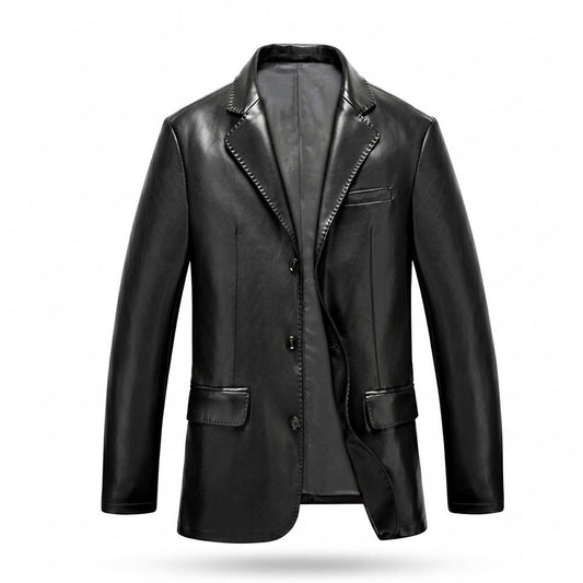 Lederjacken Outlet24 - Zetav | Gezackt Geknöpft Lederjacke Herren