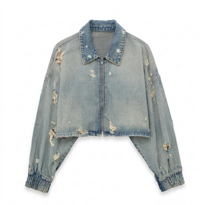 Lederjacken Outlet24 - Ratav | Zerrissene Kurzgeschnittene Jacke Unisex