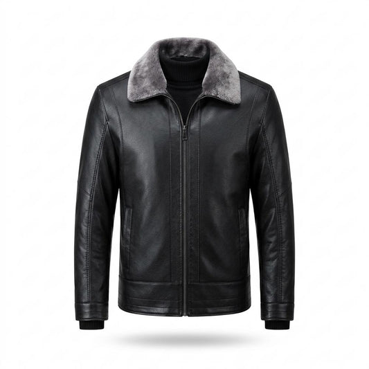 Lederjacken Outlet24 - Cobat | Gefüttert Reißverschluss Lederjacke Herren