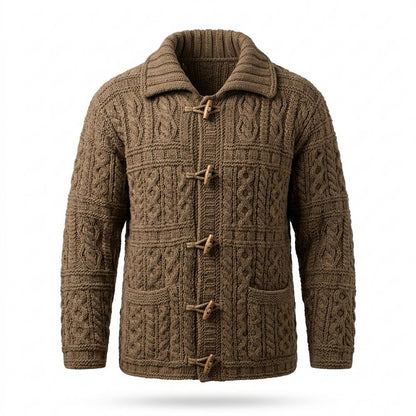 Lederjacken Outlet24 - Tamun | Grobgestrickt Strukturiert Strickjacke Herren