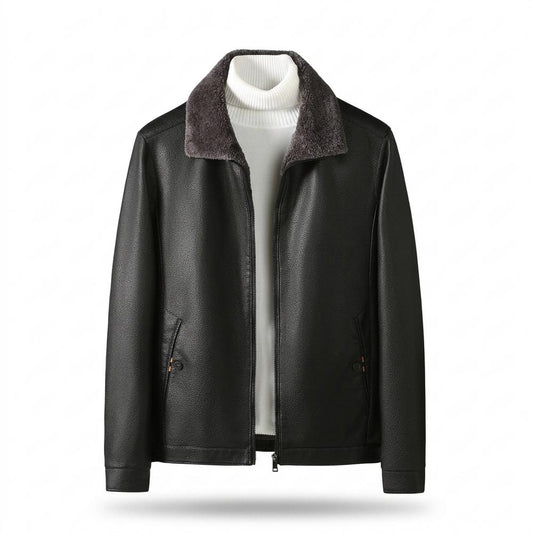 Lederjacken Outlet24 - Cozun | Gefüttert Strukturiert Lederjacke Herren