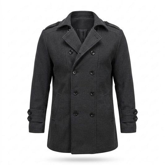 Lederjacken Outlet24 - Dohor | Doppelreihiger Kurzer Mantel Herren