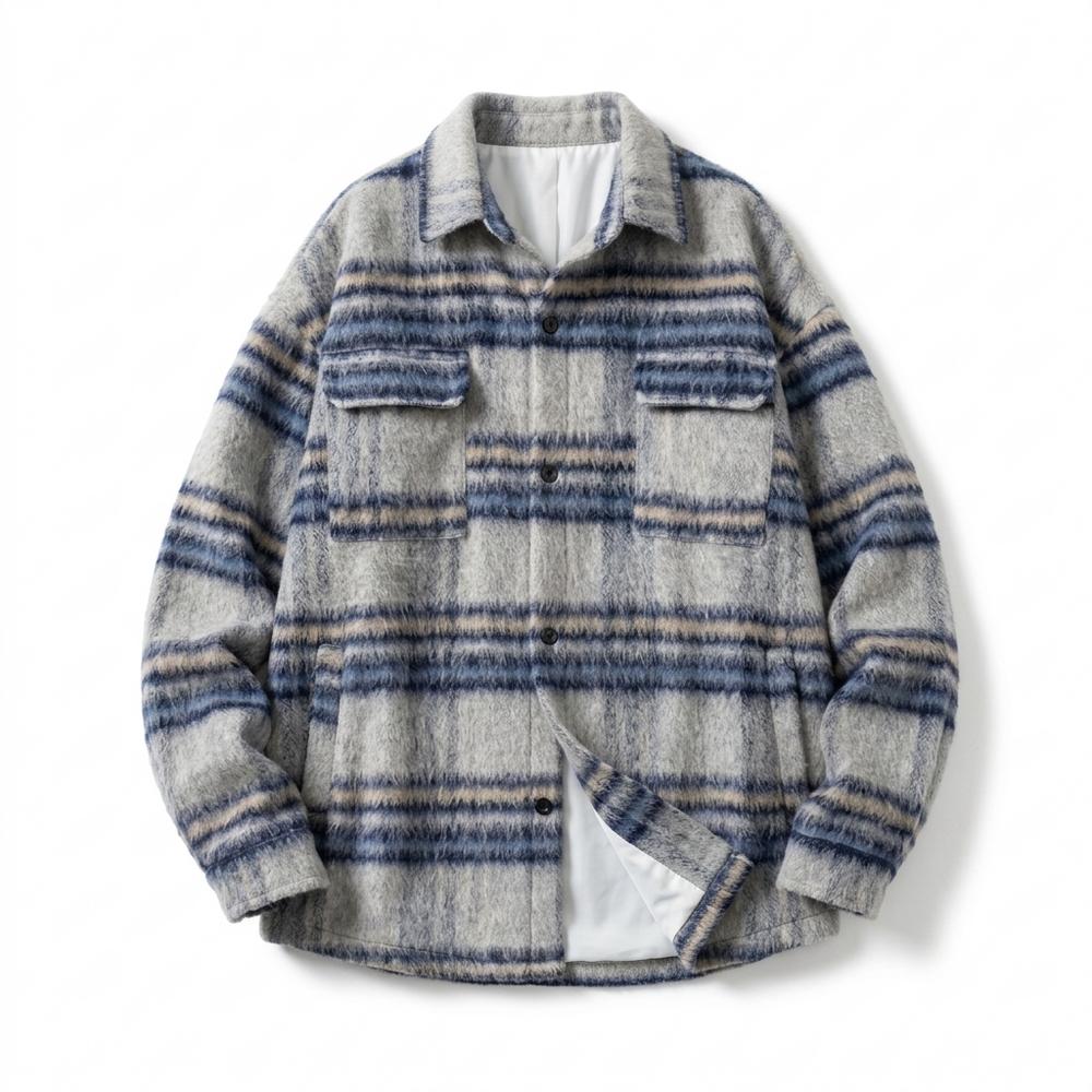 Lederjacken Outlet24 - Tokid | Wolliges Gestreiftes Hemd Herren