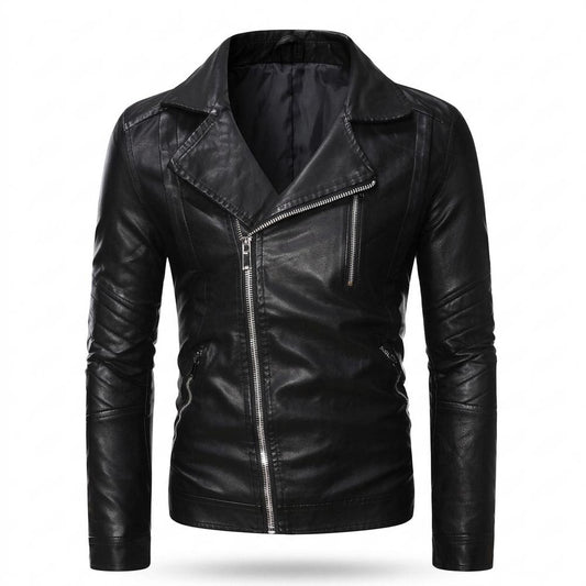 Lederjacken Outlet24 - Zafod | Asymmetrisch Tailliert Lederjacke Herren
