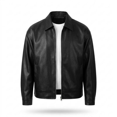 Lederjacken Outlet24 - Euvak | Reißverschluss Glatt Lederjacke Herren