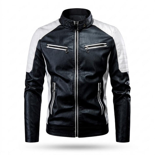 Lederjacken Outlet24 - Zalen | Zweifarbig Tailliert Lederjacke Herren