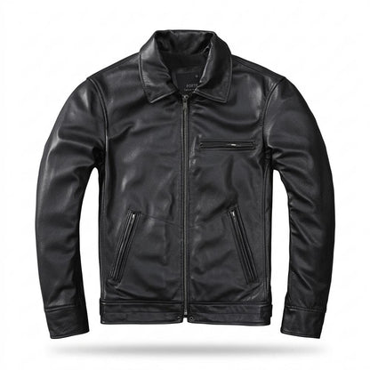 Lederjacken Outlet24 - Aovur | Reißverschluss Gefütterte Lederjacke Herren